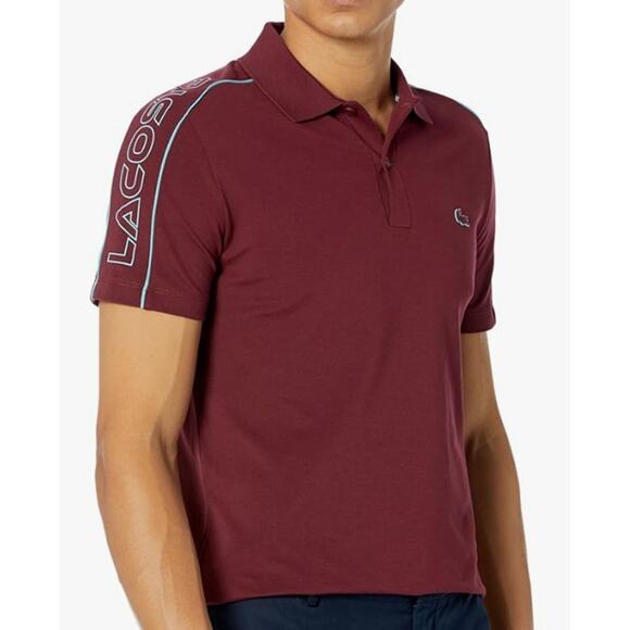 Lacoste Men's Short Sleeve Piping Slim Fit Polo Shirt, ZIN/ANSE M - Picture 1 of 3
